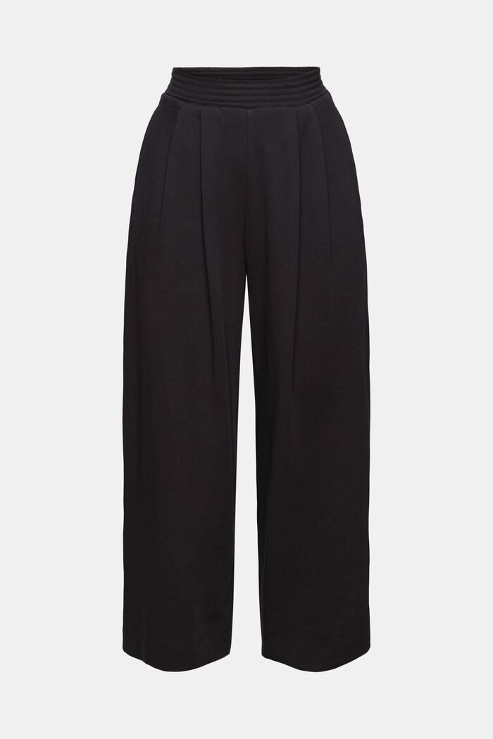 Jersey broek met wijde pijpen, BLACK, detail image number 7