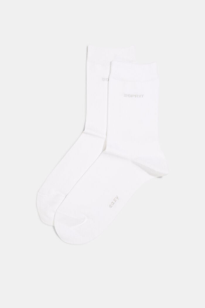 2 paar sokken van een mix met biologisch katoen, WHITE, detail image number 0
