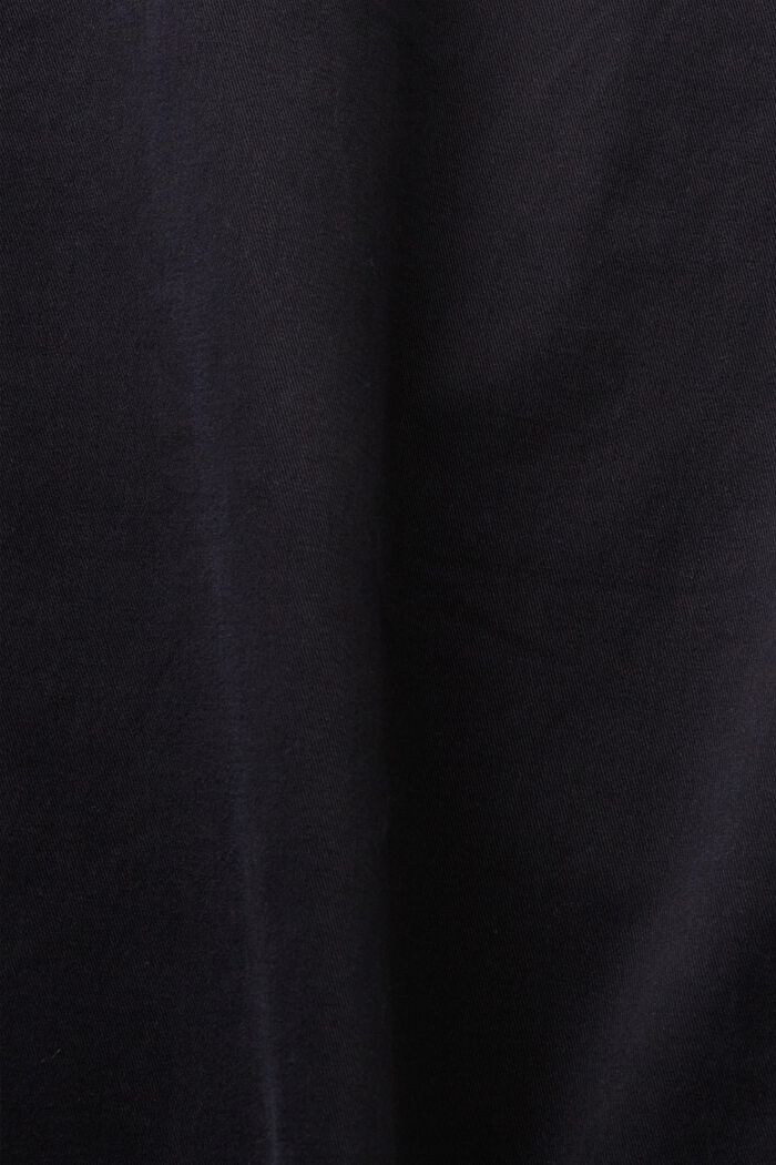 Pantalon chino droit en twill de coton, BLACK, detail image number 6