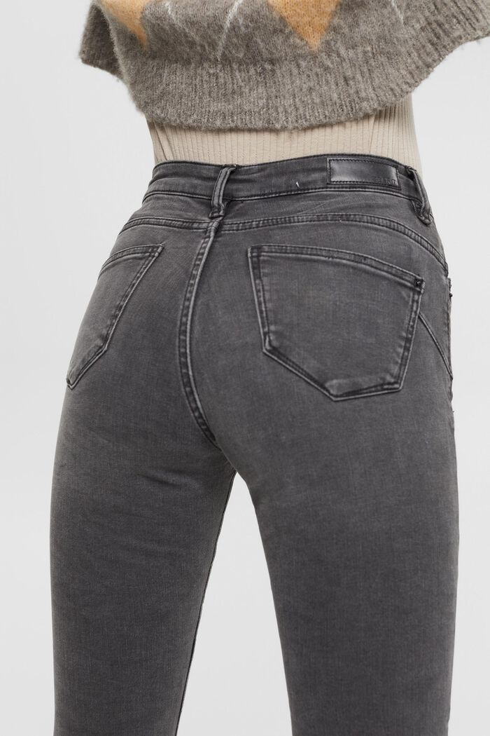 High rise skinny jeans, GREY DARK WASHED, detail image number 0