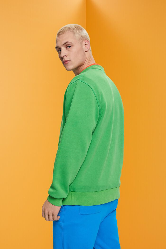 Effen sweatshirt met regular fit, GREEN, detail image number 3