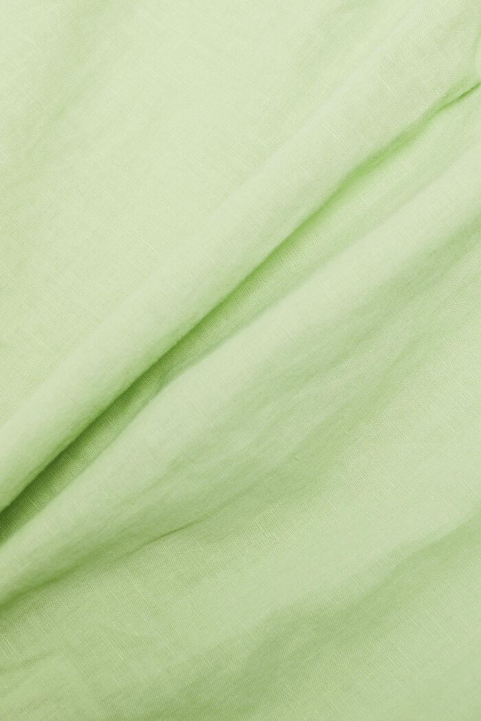 Mouwloze gesmokte blouse van linnen-katoen, LIGHT GREEN, detail image number 5