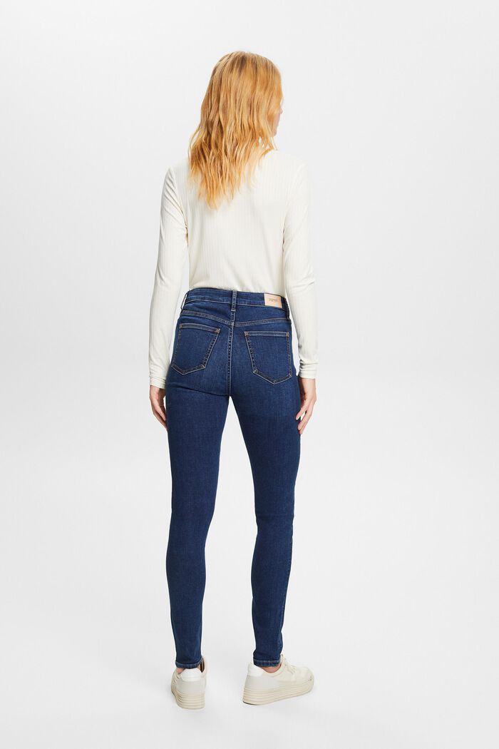 Skinny fit jeans met hoge taille, BLUE LIGHT WASHED, detail image number 3