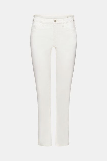 Mid rise jeans met rechte pijpen, OFF WHITE, overview
