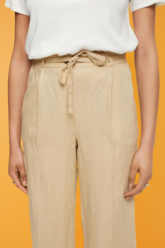 Pantalon en lin à jambes larges, SAND, detail image number 2