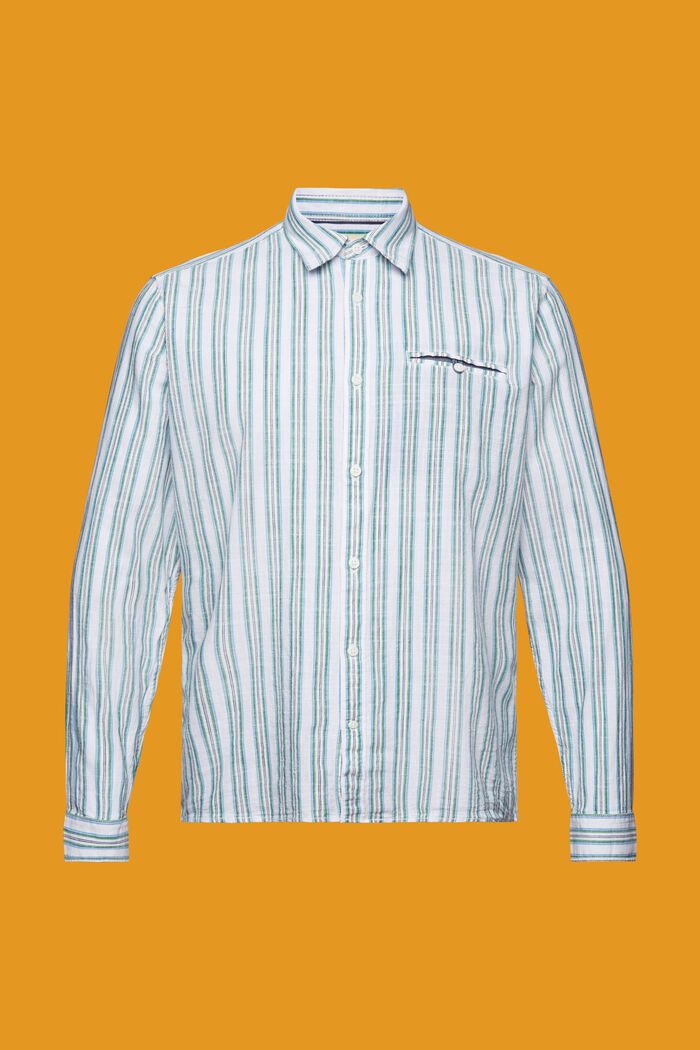 Chemise en coton à rayures, WHITE, detail image number 6