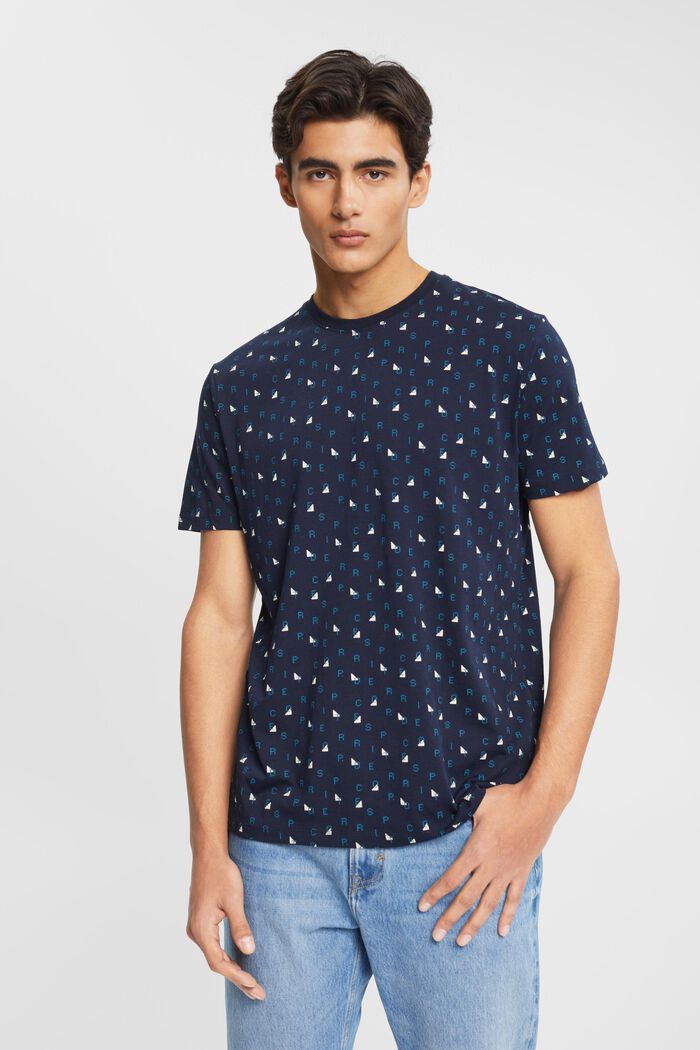 T-shirt met print all-over, NAVY, detail image number 0