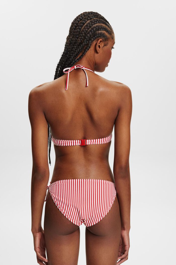 Gevoerde bikinitop met halternek, DARK RED, detail image number 3