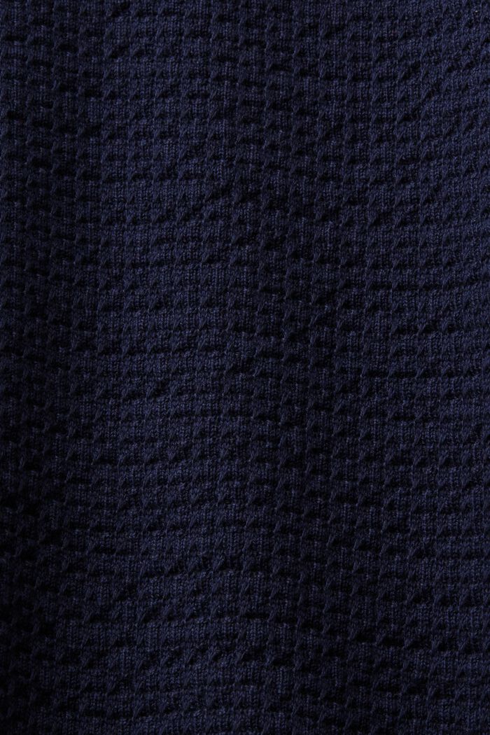 Gestructureerde trui met ronde hals, NAVY BLUE, detail image number 5