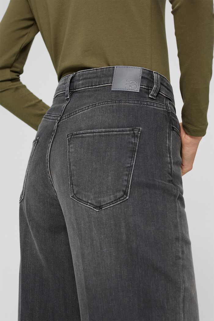 Rechte jeans met stretch van biologisch katoen, GREY DARK WASHED, detail image number 2