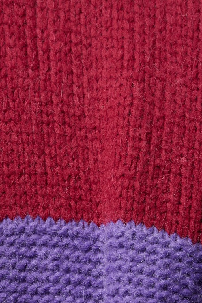 Cardigan à effet colour blocking à teneur en alpaga et en laine, RED, detail image number 5