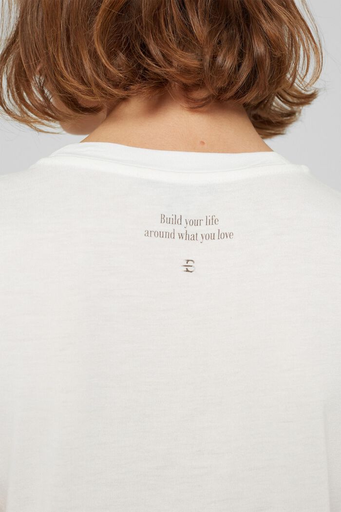 T-shirt à inscription, LENZING™ ECOVERO™, OFF WHITE, detail image number 5