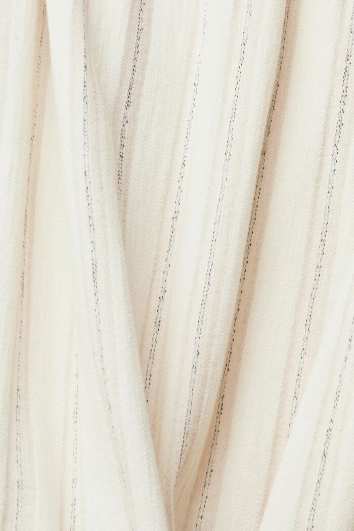 Robe longueur midi en coton mélangé, ornées de rayures tissées, OFF WHITE, detail image number 4