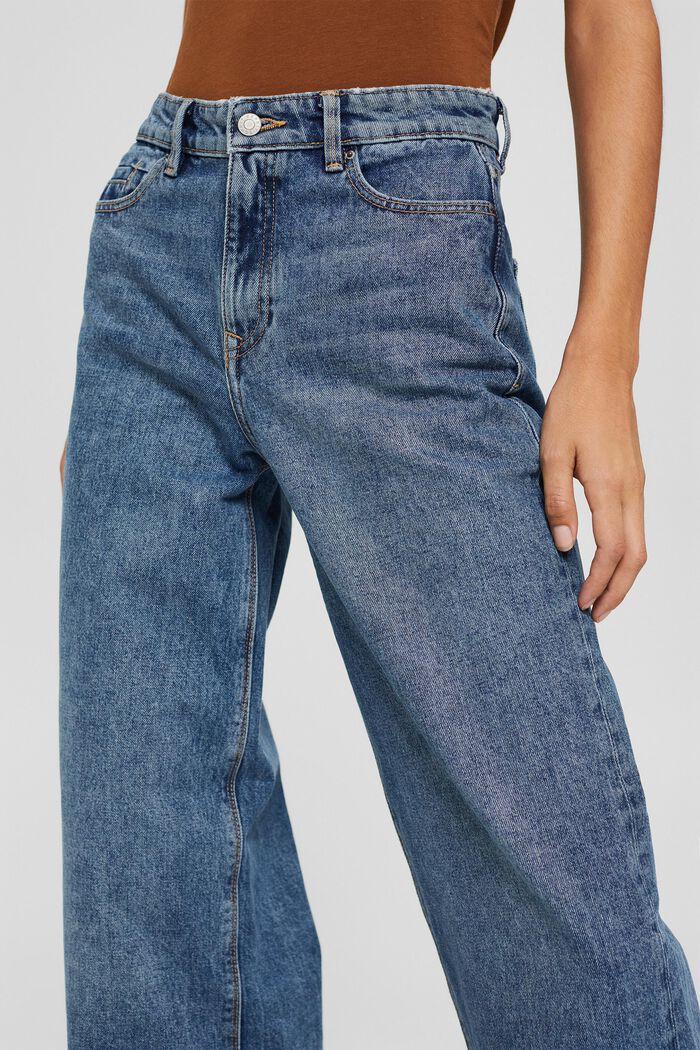 Jeans met wijde pijpen, 100% biologisch katoen, BLUE MEDIUM WASHED, detail image number 2