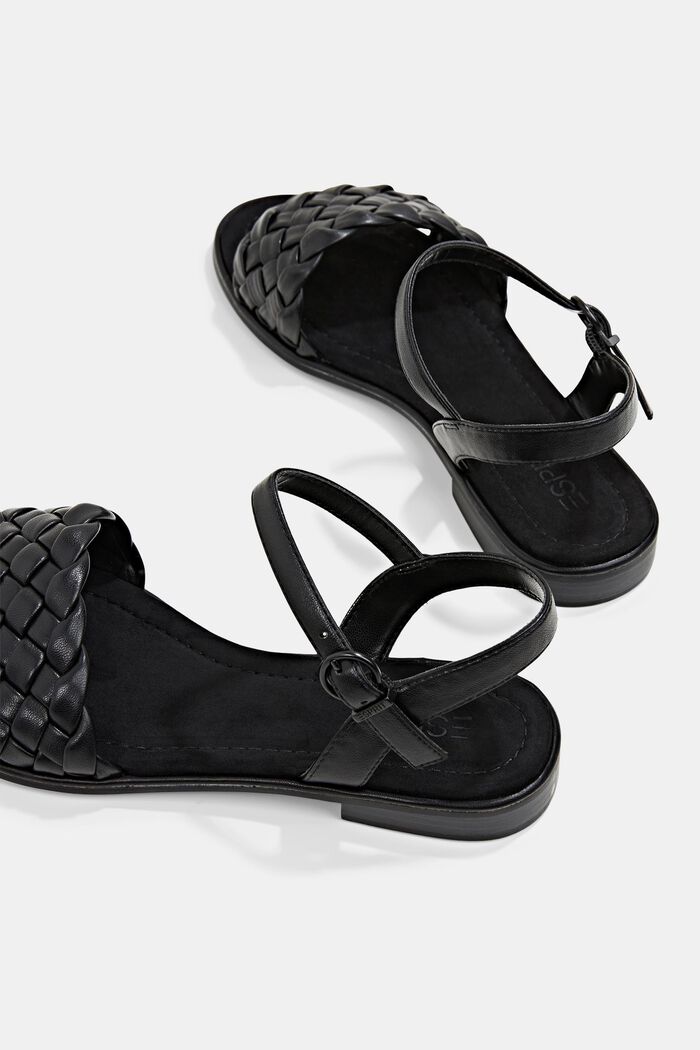 Sandalen met gevlochten bandjes, BLACK, detail image number 5