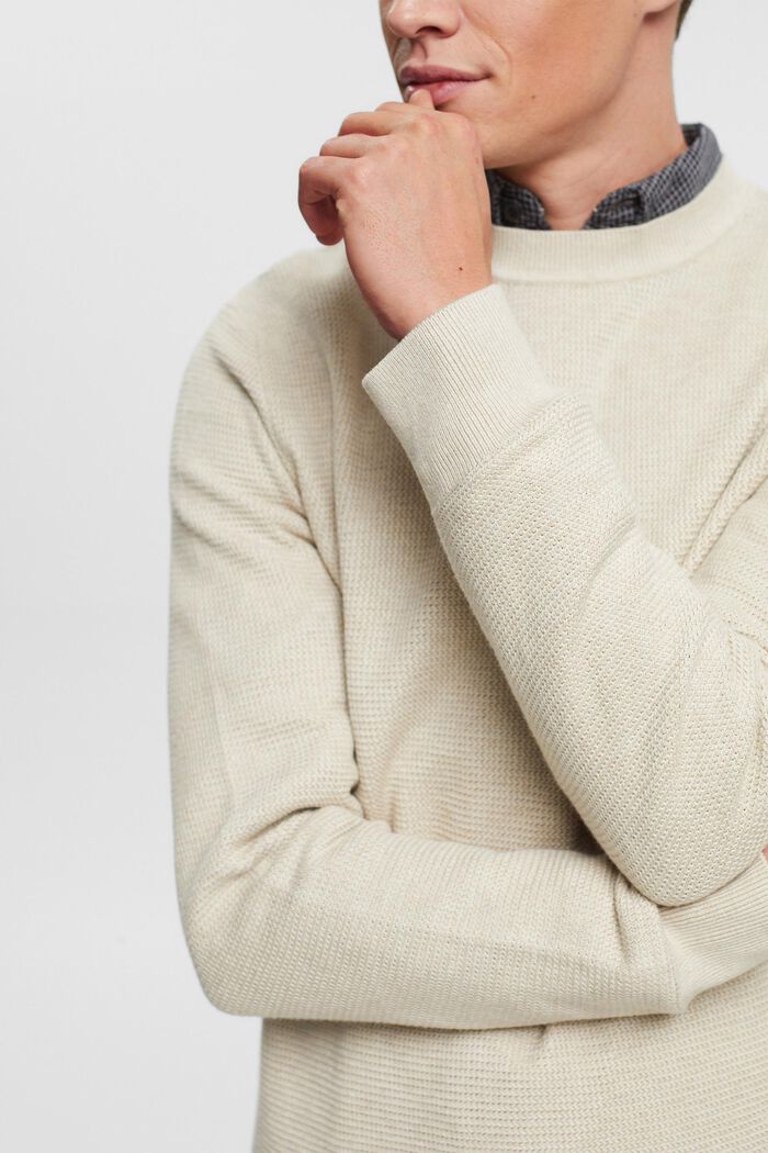 Gestreepte sweater, LIGHT TAUPE, detail image number 2