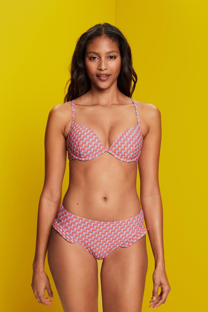 Gerecycled: gewatteerde bikinitop met beugels, PINK FUCHSIA, detail image number 0