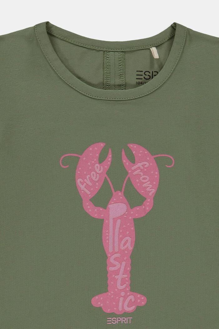 T-shirt à manches longues à imprimé scintillant, LIGHT KHAKI, detail image number 2