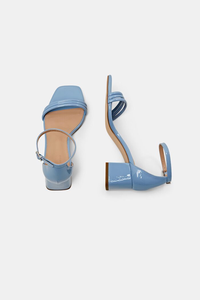 Sandalen met blokhak van imitatieleer, LIGHT BLUE, detail image number 5