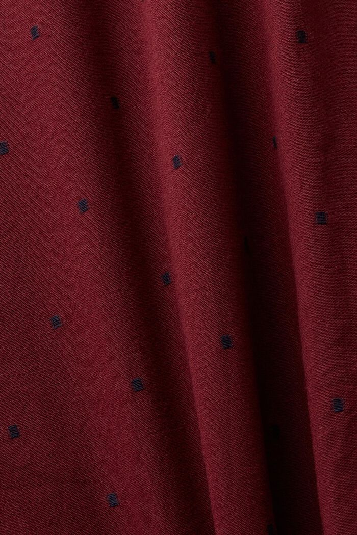 Katoenen slim fit-overhemd met borduursel, GARNET RED, detail image number 5
