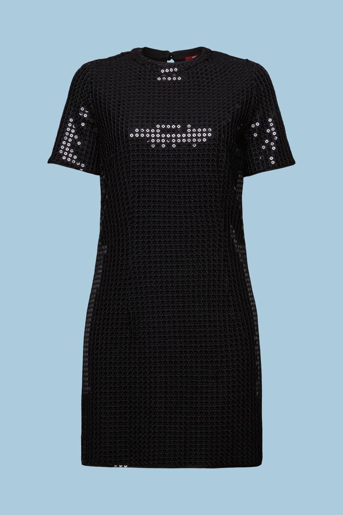 Mini-jurk met pailletjes, BLACK, detail image number 6