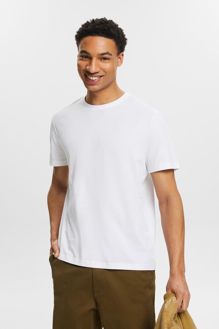 T-shirt met korte mouwen en ronde hals, WHITE, detail image number 0