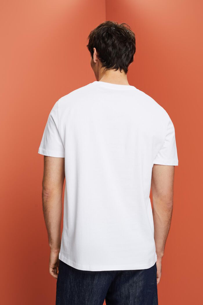 T-shirt met print op de voorkant, 100% katoen, WHITE, detail image number 3