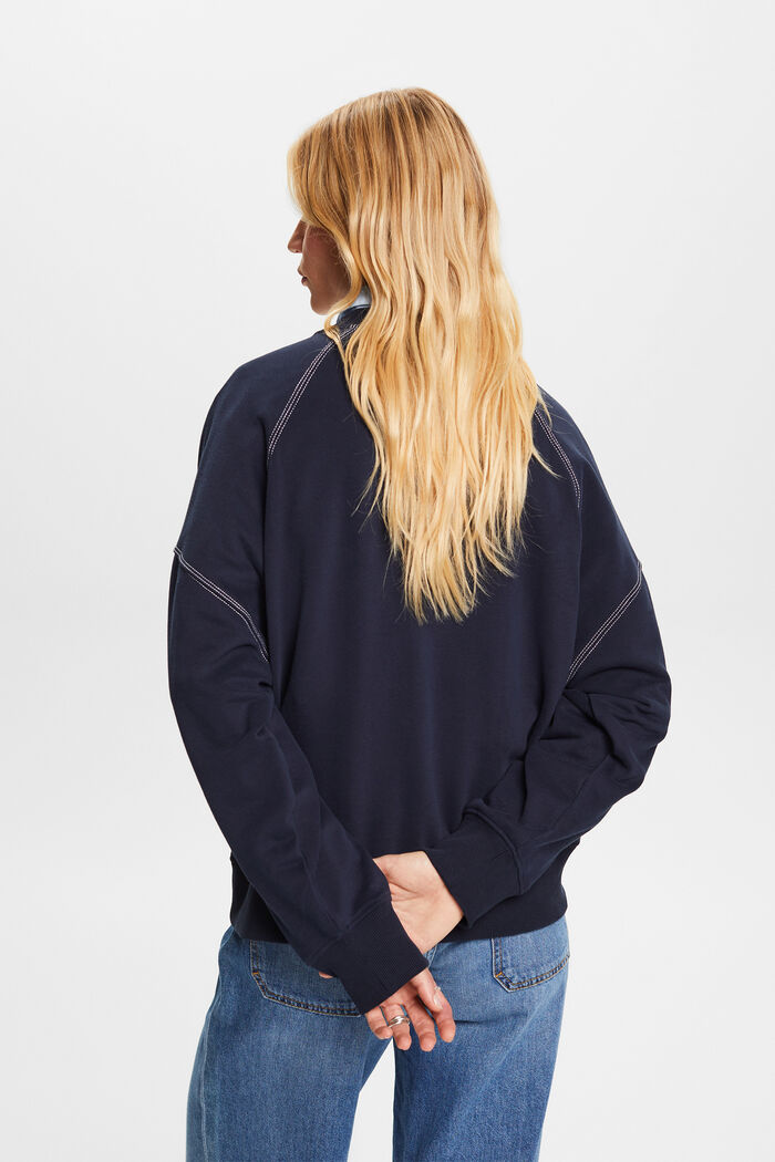Gerecyceld: sweatshirt met ronde hals, NAVY, detail image number 3