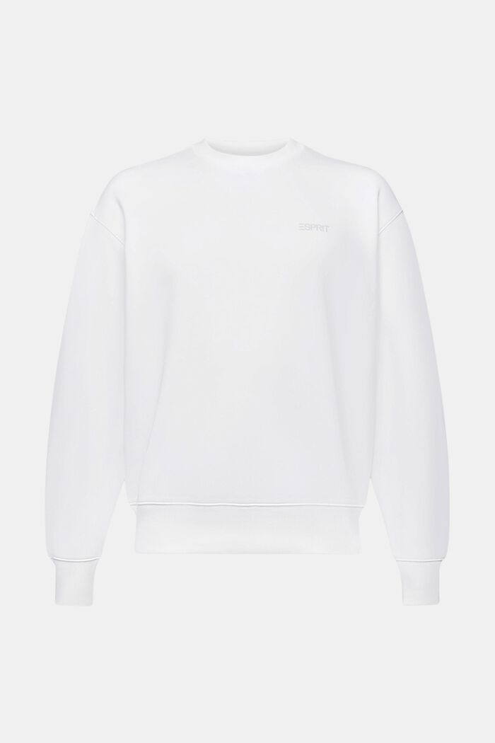 Uniseks fleece sweatshirt met logo, WHITE, detail image number 7