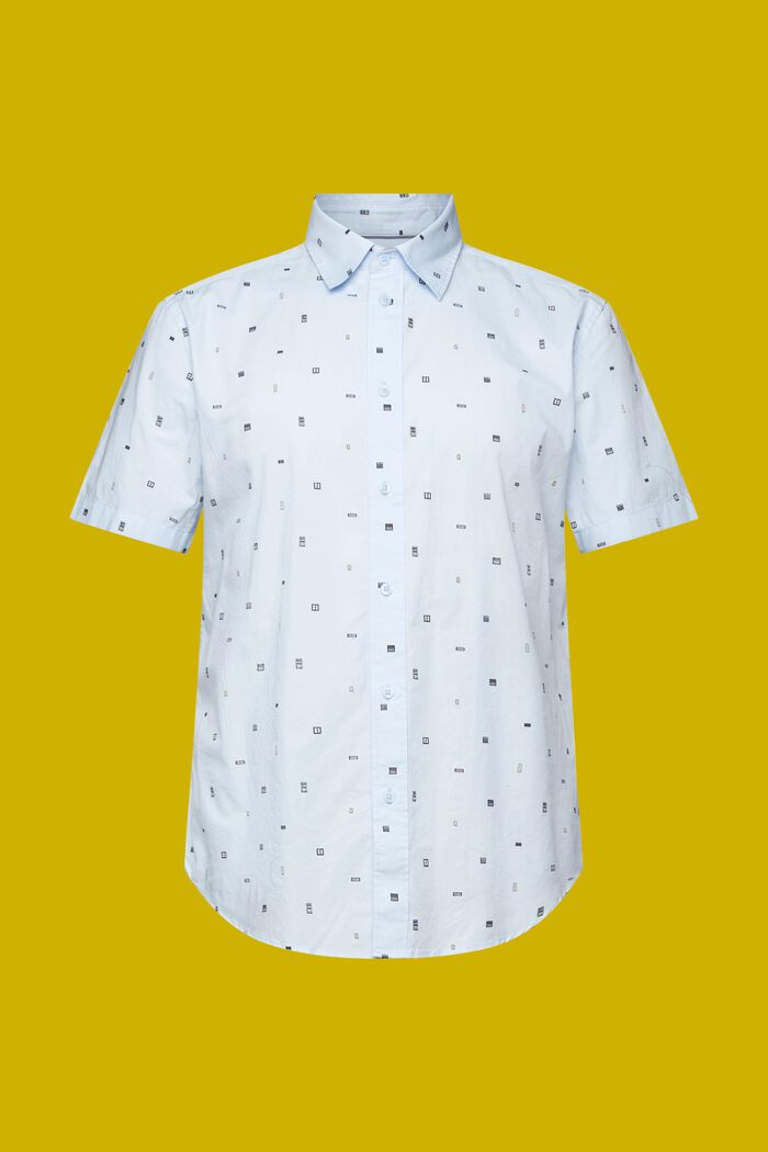 Overhemd met korte mouwen en motief, 100% katoen, PASTEL BLUE, detail image number 5