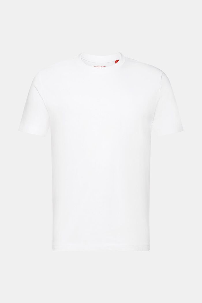 T-shirt van pima katoen-jersey met ronde hals, WHITE, detail image number 7
