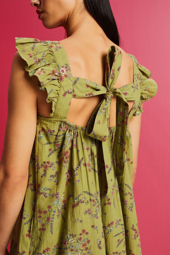 Mini-jurk met print, 100% katoen, PISTACHIO GREEN, detail image number 2