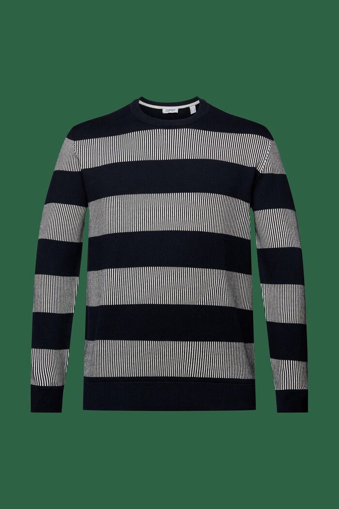 Gestreepte sweater van ribbreisel, NAVY, detail image number 6