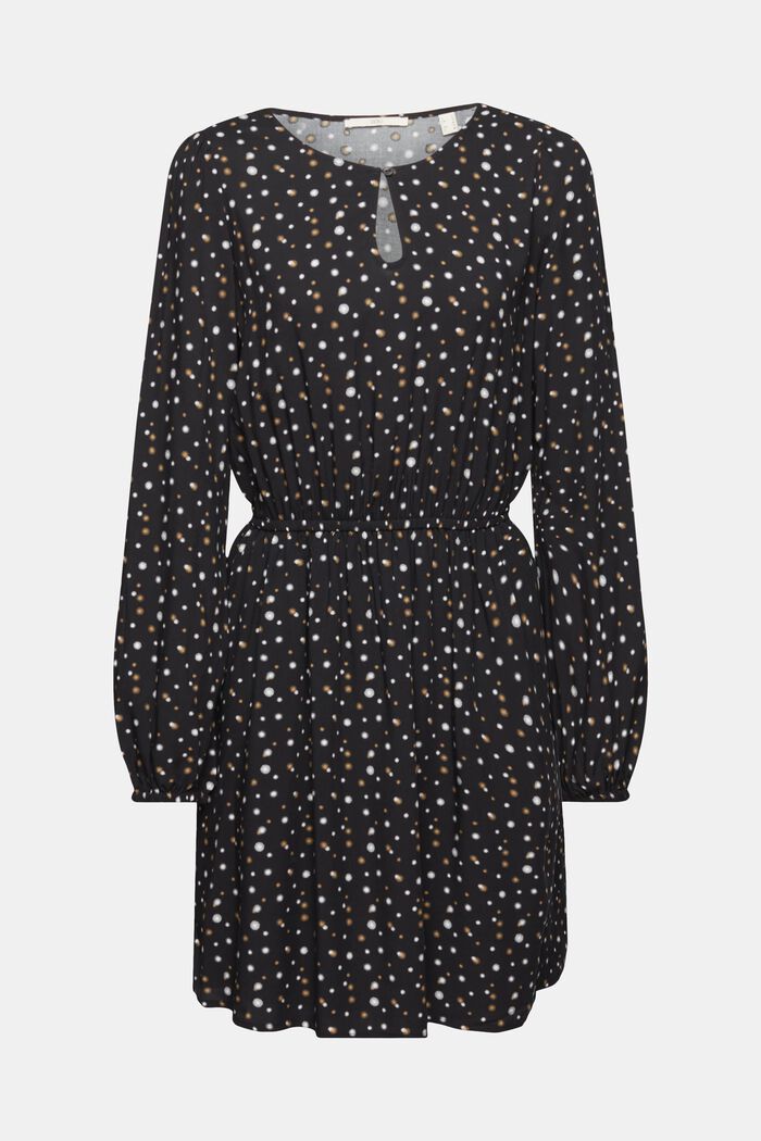 Mini-jurk met motief all-over, BLACK, detail image number 6