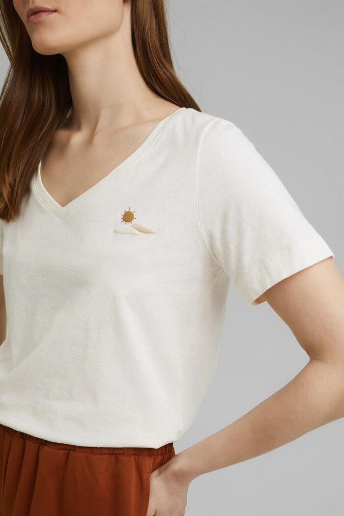 T-shirt orné de picots texturés, coton biologique, OFF WHITE, detail image number 2