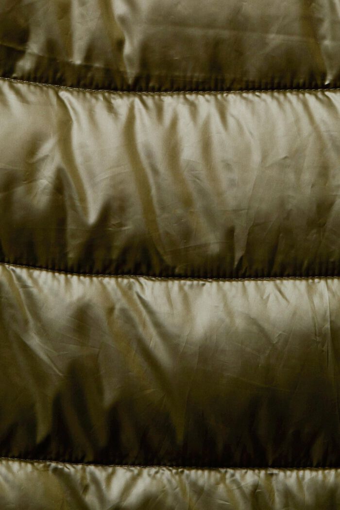 Gewatteerde mantel met afneembare capuchon met tunnelkoord, DARK KHAKI, detail image number 5