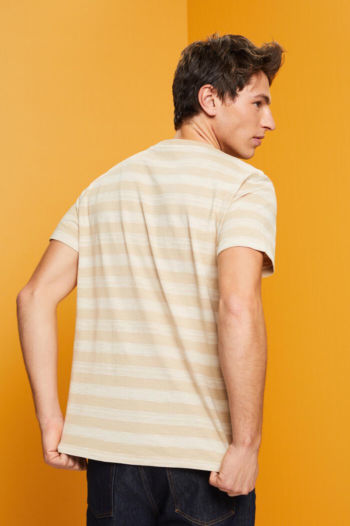T-shirt rayé, 100 % coton, SAND, detail image number 3