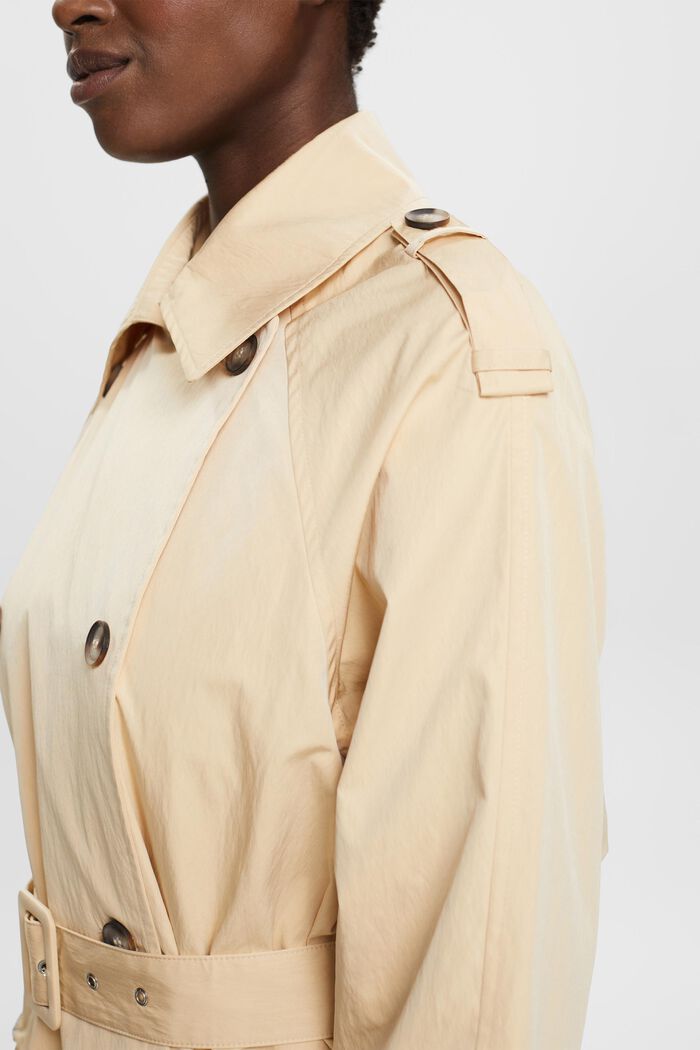 Trench-coat à boutonnage croisé et ceinture, SAND, detail image number 4