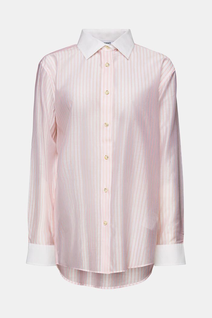 Chemise transparente rayée à col boutonné, PASTEL PINK, detail image number 6