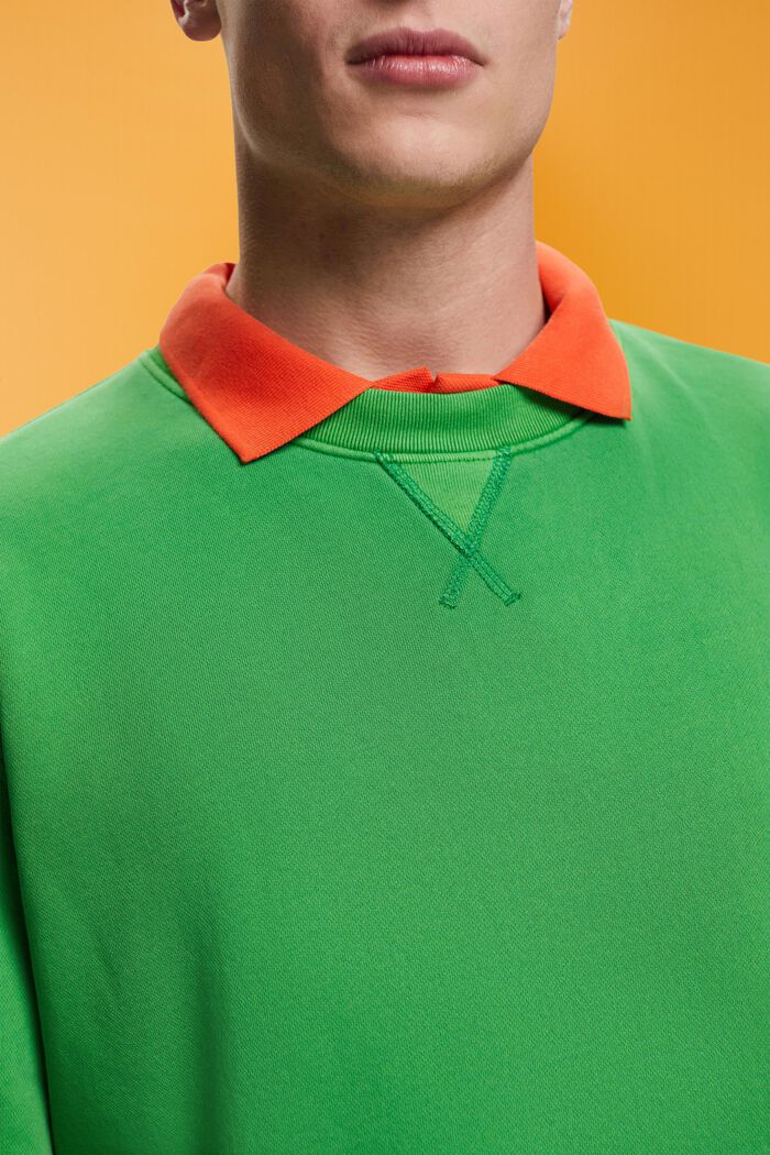 Effen sweatshirt met regular fit, GREEN, detail image number 2