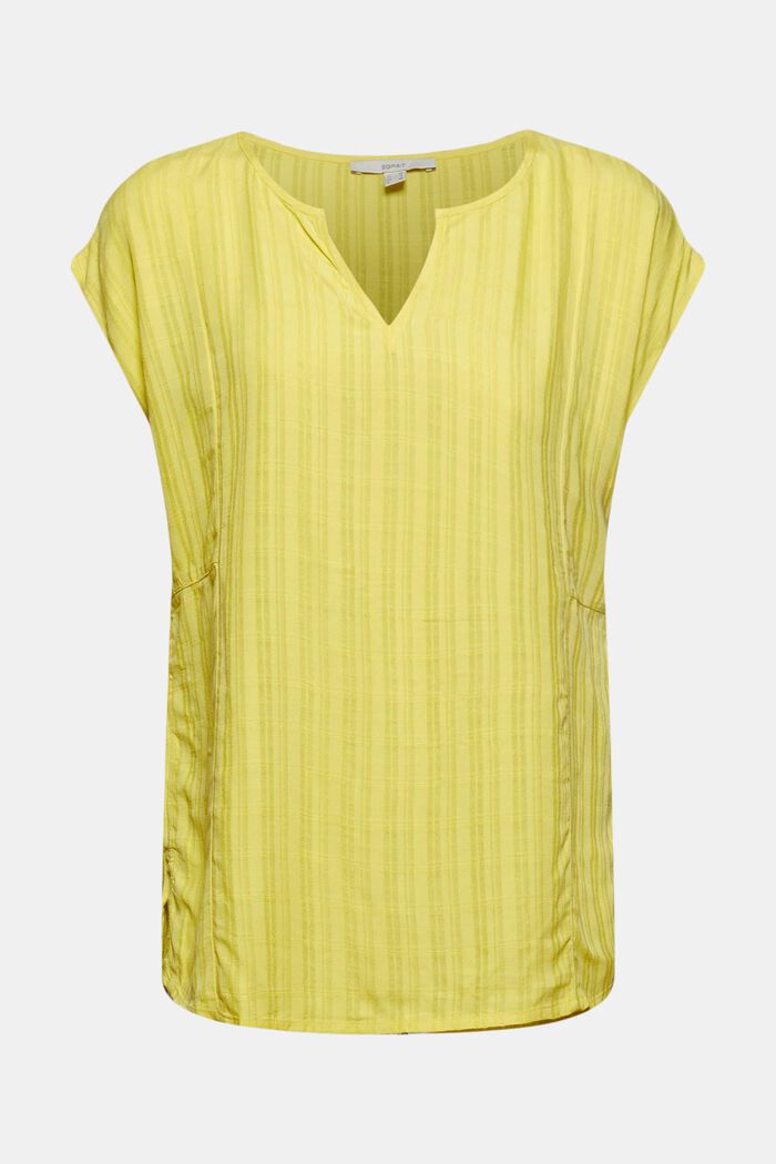 Haut façon blouse en LENZING™ ECOVERO™, BRIGHT YELLOW, detail image number 7
