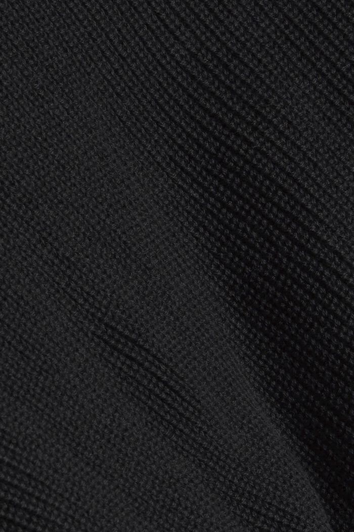 Cardigan à larges bordures côtelées, BLACK, detail image number 4