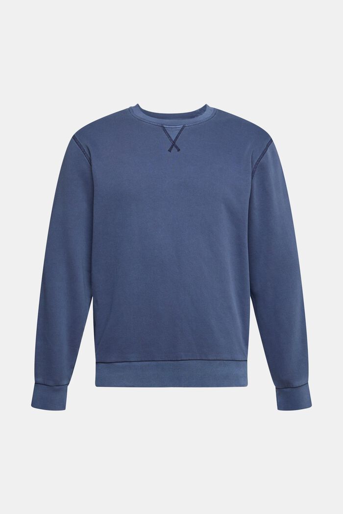 Effen sweatshirt met regular fit, NAVY, detail image number 2