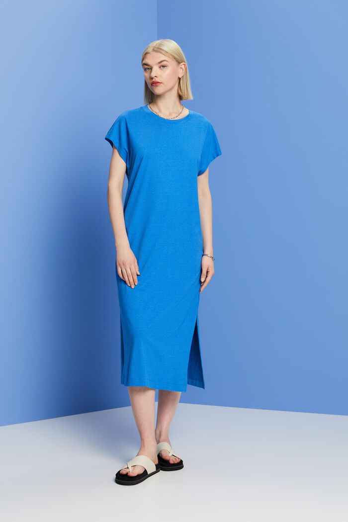 Jersey midi-jurk, BRIGHT BLUE, detail image number 0