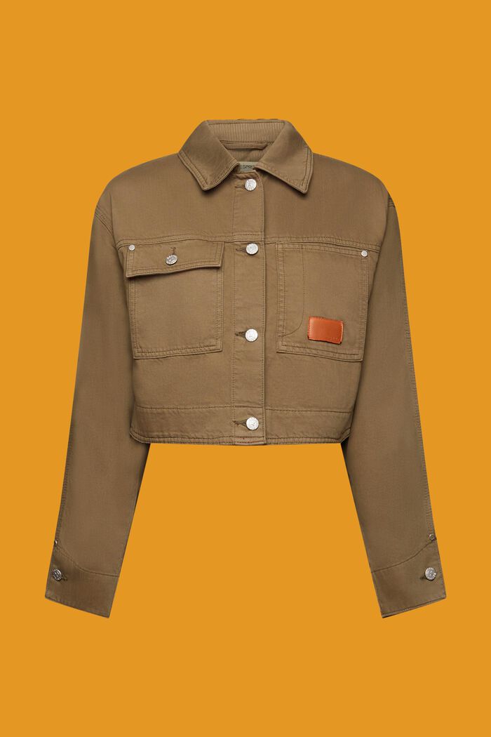 Cropped trucker jacket, KHAKI GREEN, detail image number 5