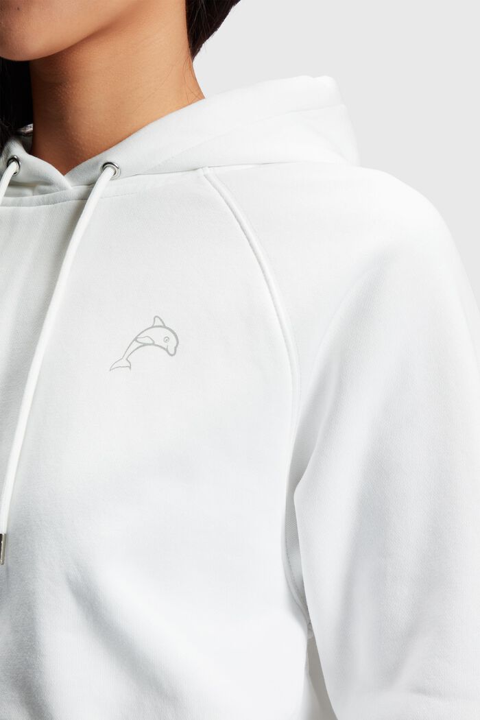 Cropped hoodie Color Dolphin, WHITE, detail image number 2