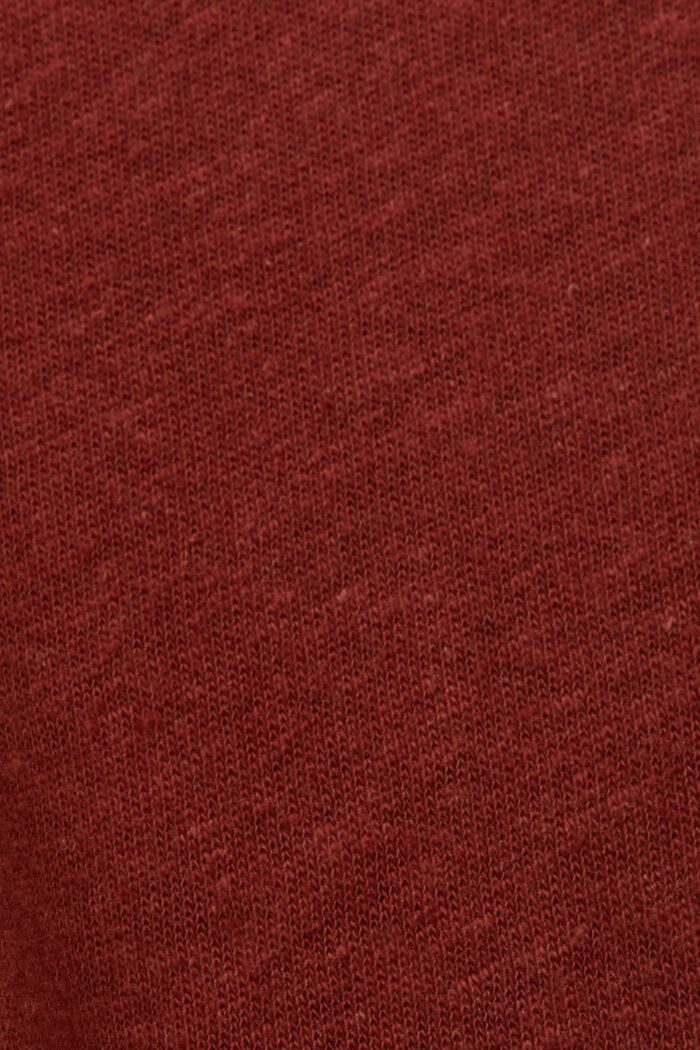 T-shirt CURVY en mélange de coton et de lin, TERRACOTTA, detail image number 4