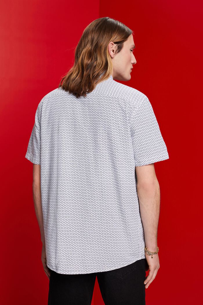 Shirt met print van een linnenmix, WHITE, detail image number 3