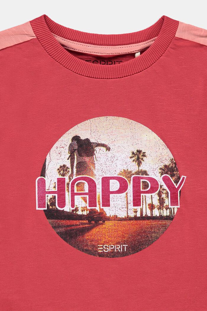 T-shirt met fotoprint, 100% katoen, GARNET RED, detail image number 2