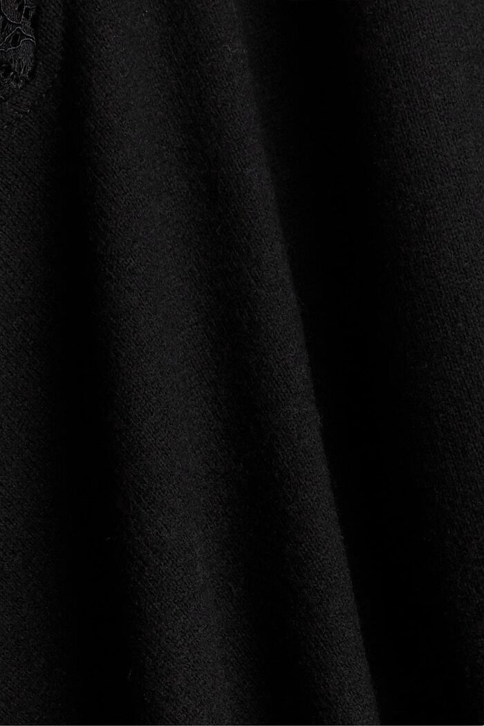 T-shirt CURVY à manches longues, orné de dentelle, BLACK, detail image number 1